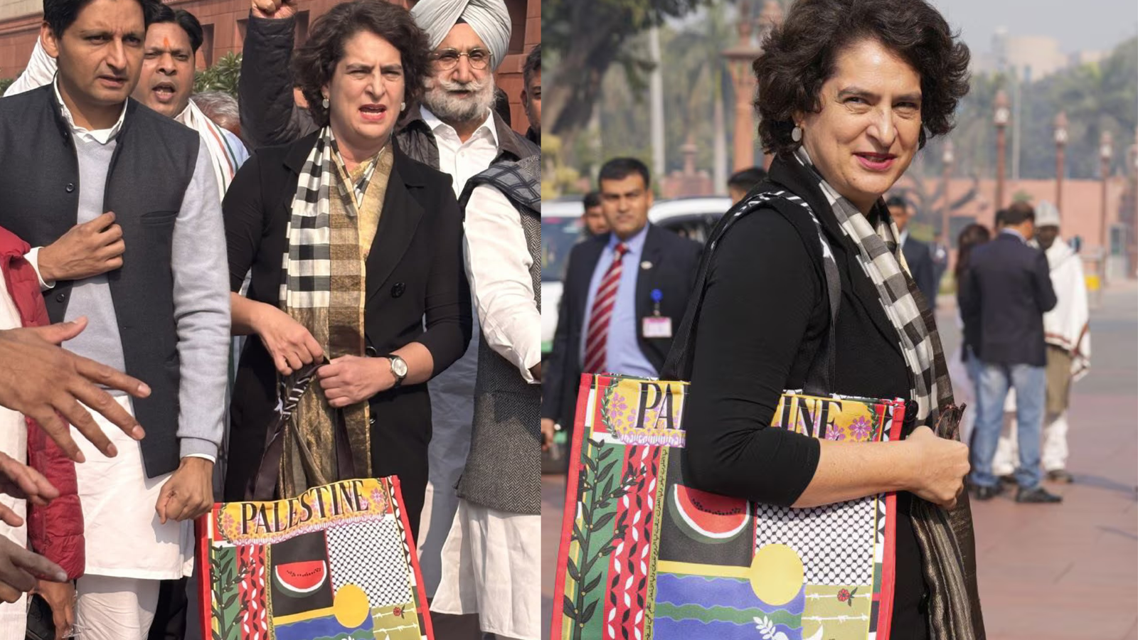 Priyanka Gandhi's 'Palestine' bag sparks BJP criticism